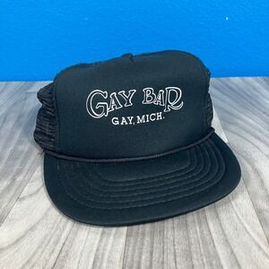 Gay Bar Hat Federal Trucker Snapback Men's Black Gay Mich. Logo